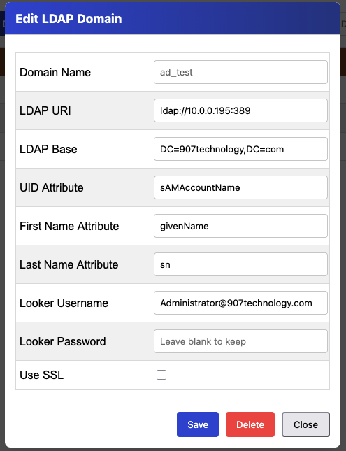 Example configuration